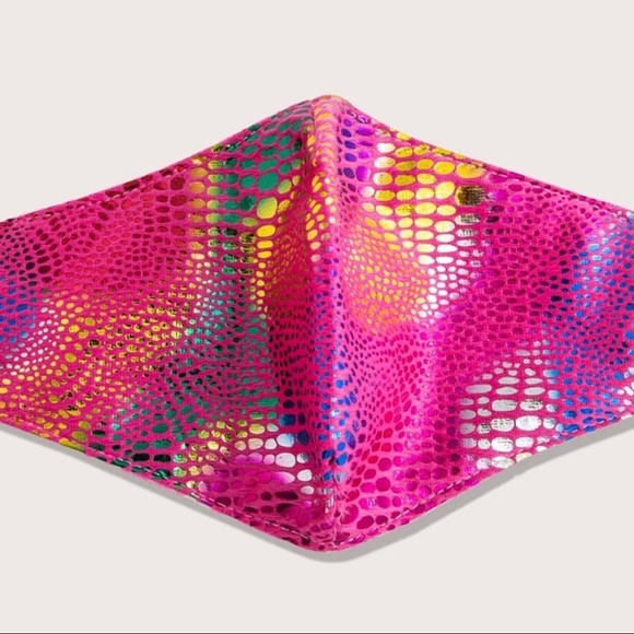 2/$9 Pink Rainbow Snakeskin Face Mask Set - Picture 4 of 10